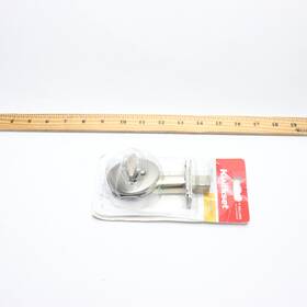 573865 Kwikset Single-sided Deadbolt With Microban Antimicrobial Techno Satin Nickel