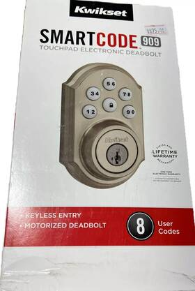 62888 Kwikset Smartcode 909 Satin Nickel Electronic Deadbolt With Smartkey Keyless Entry