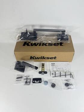 64483-003 Kwikset San Clemente Matte Black Single Cylinder Low Profile Door Handleset Only