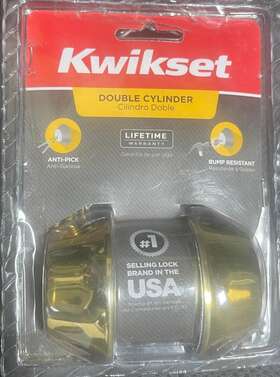 96650-494 Kwikset 660 3 Cp Rcal 665 Rcs K6 Dual Cyl Deadbolt Lock Brass Gold New