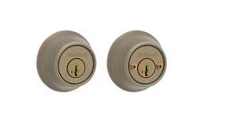 6655 Kwikset 665 Antique Brass Double Cylinder Deadbolt Featuring Smartkey Security