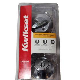 68581-001 Kwikset Single Cylinder Deadbolt Keyed Lock Grade 3 Chrome Fits Standard Doors