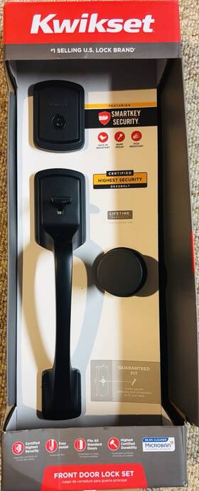 687hyhxmnk Kwikset Front Entry Set With Deadbolt Black Matte Finish