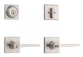 690hsl Kwikset Hollis Satin Nickel Keyed Entry Door Lever And Single Cylinder Deadbolt
