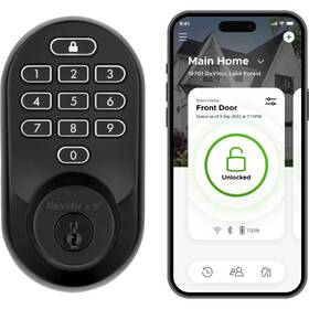 Kwikset 705353301865 Halo Matte Black Keypad Wi-fi Electronic Single-cylinder Smart Lock Deadbolt Fea