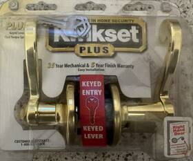 72242 Kwikset Plus Keyed Scroll Lever Exterior Entry Lockset - Rh Polished Brass
