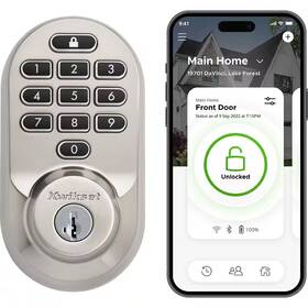 Kwikset 744110570885 Halo Satin Nickel Keypad Wifi Electronic Single-cylinder Smart Lock Deadbolt Fea