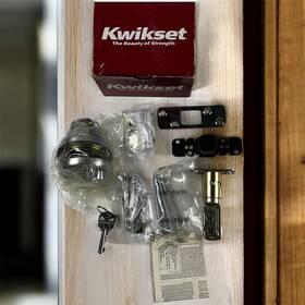 7802 Kwikset 6d Door Knob And Deadbolt Combo Set Smartkey Microban New Old Stock