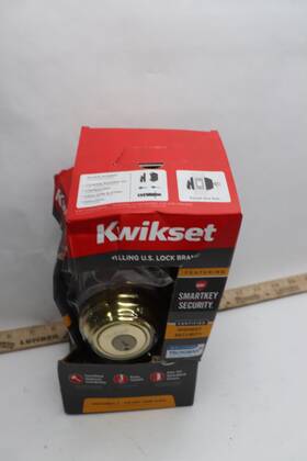 793411 Kwikset Smartkey Security 980 Deadbolt Keyed One Side Polished Brass