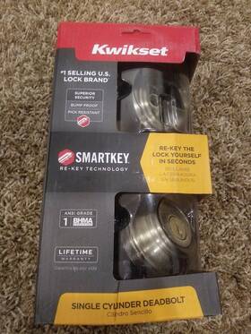 99800-088 Kwikset 883351025331 Antique Brass Single Cylinder Deadbolt Smartkey Nib