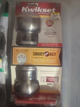 97402544 Kwikset 883351043441 Satin Nickel Smart Key Customized Security Door Handle