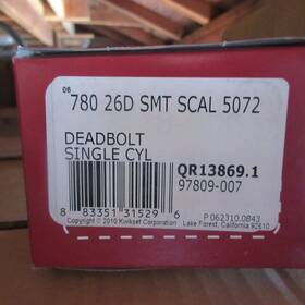 Kwikset 883351315296 780 26d Smt Scal Single Cylinder Dead Bolt Deadbolt Lock