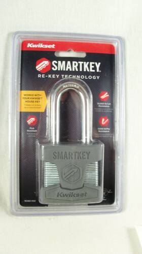 Kwikset 883351494434 Smartkey Padlock With Re-key Technology 2 Inch Shackle Cut And Pry Resista