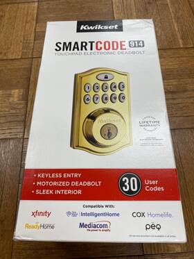 Kwikset 883351544856 Smartcode 914 Gold Touchpad Electronic Deadbolt Door Smart Lock- New