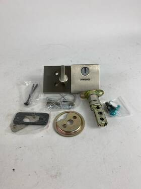 Kwikset 883351549387 Downtown Low Profile Square Contemporary Deadbolt -nickel