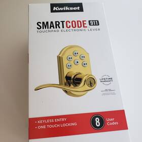 Kwikset 883351596558 911 Smartcode Gold Polished Brass Tustin Lever Keypad Electronic Lock