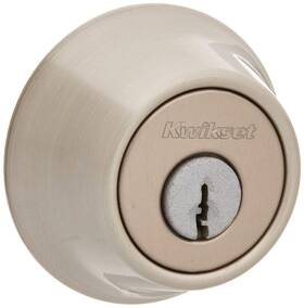 96600-669 Kwikset 883351600439 Single Cylinder Deadbolt Satin Nickel