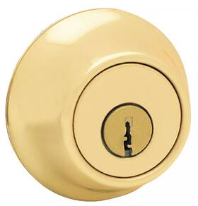 Kwikset 883351600460 Polished Brass Adjustable Latch Double Cylinder Deadbolt