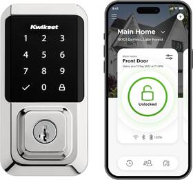 Kwikset 883351681971 Halo Polished Chrome Touchscreen Wifi Keypad Electronic Smart Deadbolt