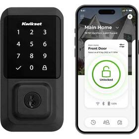 Kwikset 883351681988 Halo Matte Black Touchscreen Wifi Keypad Electronic Single-cylinder Smart Lock D
