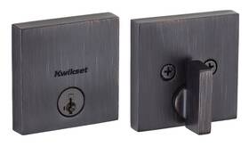 258sqt-11p Kwikset 883351708210 Downtown Low Profile Single Cylinder Deadbolt - Bronze