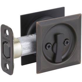 Kwikset 883351711197 New Venetian Bronze Square Turn Lock Pocket Door