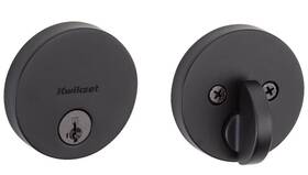 Kwikset 883351760553 Low Profile Single Cylinder Deadbolt Matte Black Open Box