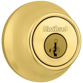 Kwikset 883351762427 New Polished Brass Single Cylinder Deadbolt Smartkey 660 Series