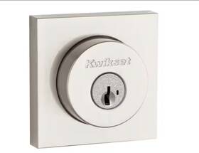 Kwikset 883351927659 158 Series Satin Nickel 1-cylinder Square Deadbolt Featuring Smartkey