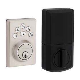 Kwikset 883351930611 Powerbolt 240 5-button Keypad Satin Nickel Contemporary Electronic Deadbolt Door