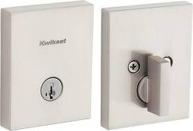 Kwikset 883351935777 San Clemente Deadbolt Lock Satin Nickel Rectangle Exterior Keyed Front