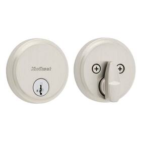 Kwikset 883351990387 Satin Nickel Round Rose Low Profile Single Cylinder Deadbolt Smartkey
