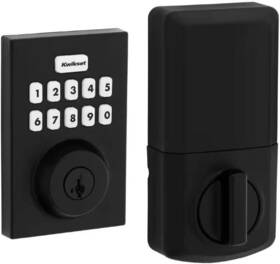 9250cnt514smtrb Kwikset Powerbolt 250 Matte Black Single Cylinder Smart Lock Deadbolt 10-button