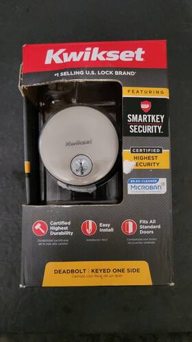 92580-016 Kwikset Uptown Round Single Cylinder Deadbolt Smartkey Satin Nickel