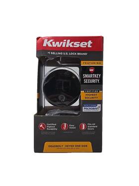 92580-020 Kwikset Uptown Low Profile Iron Black Round Contemporary 1 Cylinder Deadbolt