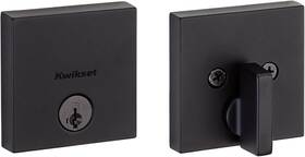 92580-030 Kwikset Downtown Low Profile Deadbolt Lock Matte Black Square Smartkey Security