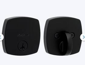 92580-035 Kwikset Midtown Modern Smartkey Matte Black Square Contemporary Deadbolt Lock