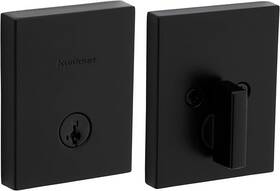 92580-065 Kwikset San Clemente Front Entry Deadbolt Rectangle Lock With Smartkey Matte Black
