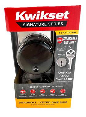 92580-083 Kwikset Hometown Low Profile Single Cylinder Deadbolt In Matte Black