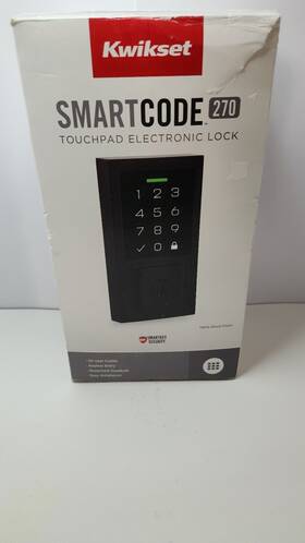 9270-cnt-514-rbp-rcalfd Kwikset Smartcode 270 Touchpad Electric Deadbolt Lock Smartkey Matte Black 514