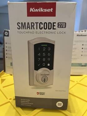 9270trl15smtrbp Kwikset Smartcode 270 Traditional Satin Nickel Touchpad Single Cylinder