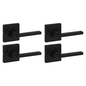 93002-068 Kwikset 4 Casey Privacy Locking Door Bed And Bath Handle Matte Black