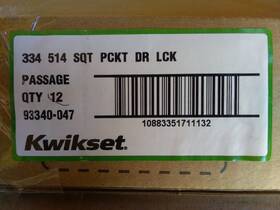 93340-047 Kwikset 334 514 Square Pocket Door Lock Passage Box Of 12