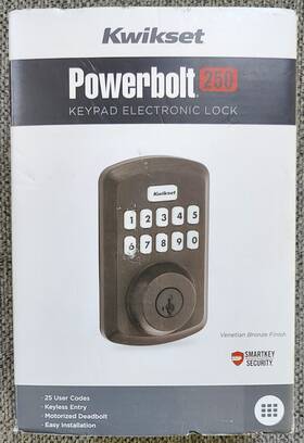 952500-060 Kwikset Powerbolt 250 10-button Keypad Matte Black Electronic Deadbolt Door Lock