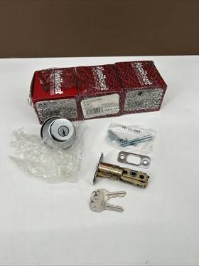 96600-484 Kwikset 3 Pack Satin Chrome Adjustable Latch Single Cylinder Deadbolt