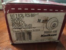 96600-496 Kwikset Polished Brass Deadbolt 2492