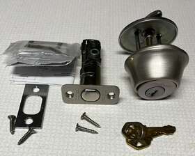 96600-575 Kwikset Used Single Cylinder Deadbolt With Smartkey Satin Nickel