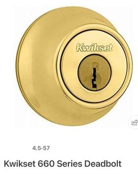 96600-716 Kwikset Polished Brass Deadbolt Single Cylinder 660 3rcal Rcs K3v1
