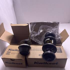 97402-795 Kwikset 96600-741 Single Cyl Deadbolt And Door Knob Set Venetian Bronze