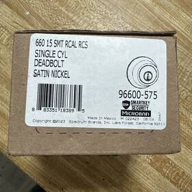 96600-750 Kwikset 660 Satin Nickel Single Cylinder Deadbolt Featuring Smartkey Security
